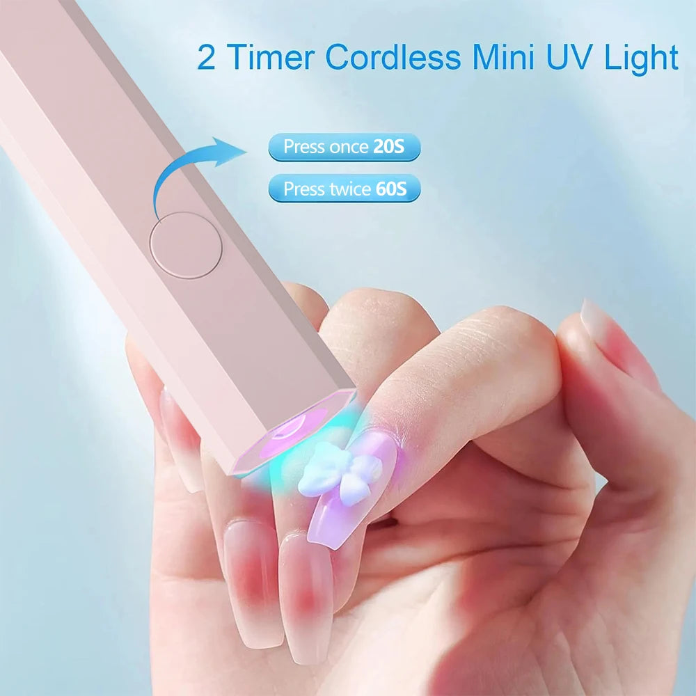 YIKOOLIN Mini UV Light Cure Nails Lamp for Gel Nails LED Nail Lamp for