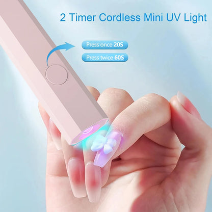 YIKOOLIN Mini UV Light Cure Nails Lamp for Gel Nails LED Nail Lamp for