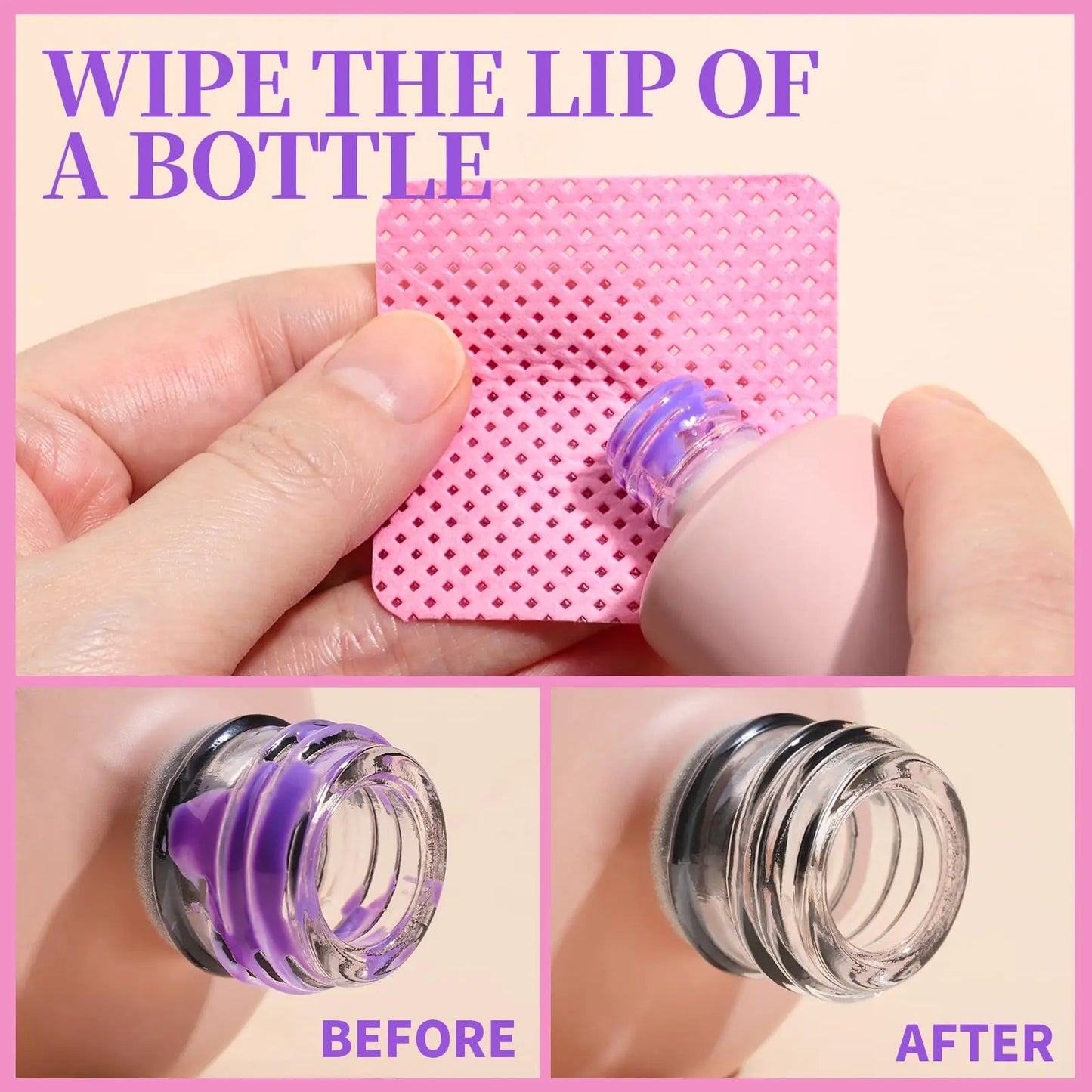 LINMANDA 200Pcs Lint Free Nail Cleaning Wipes Nail Cleaning Pads Gel