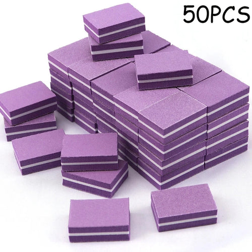 50Pcs Professional Mini Nails Art buffer File 100/180 Sandpaper