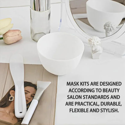 Face Mask Mixing Bowl Set Facial Skin Care Tools Kit Silicone Mask