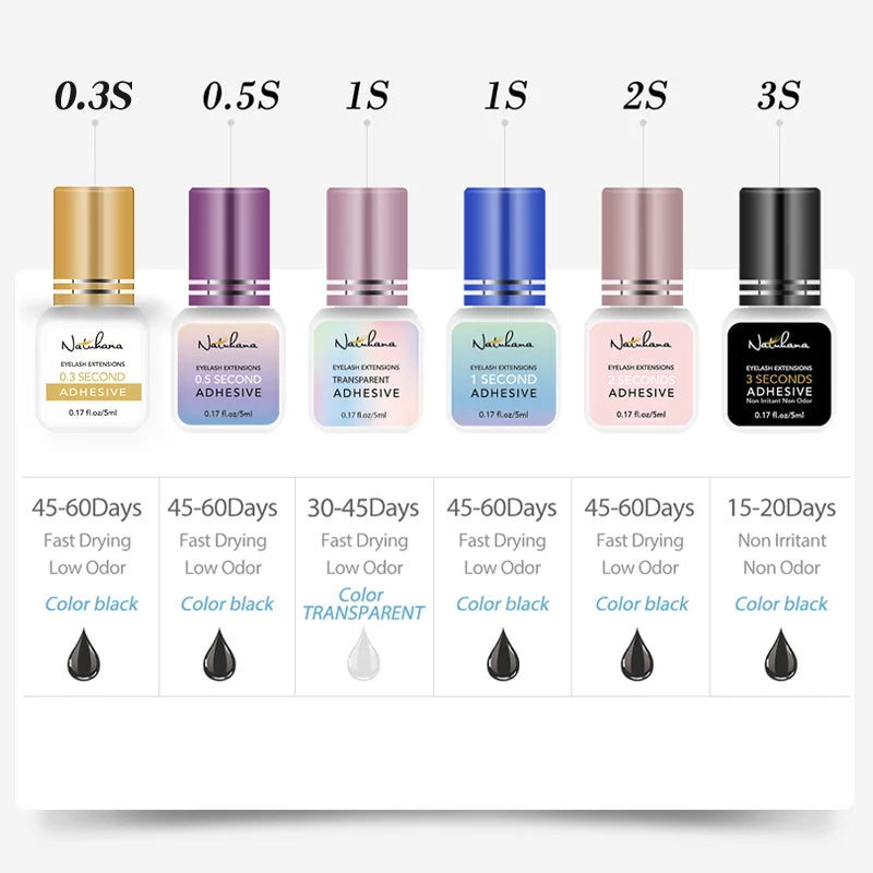 Professional 5ml 0.3S 0.5S 1S 2S 3S Eyelash Glue Fast Drying Strong