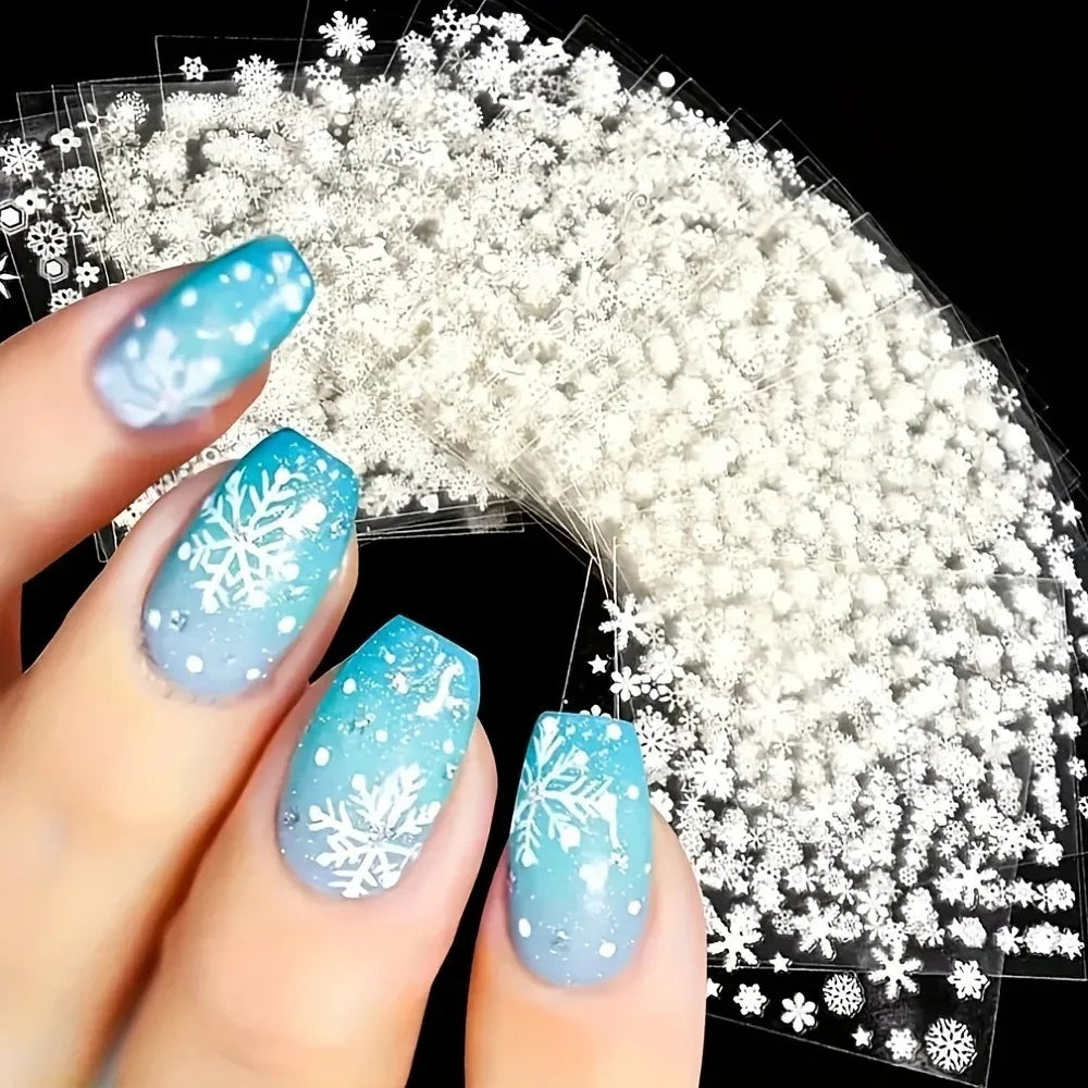 30pcs Sheets Winter 3D Nail Art Stickers Decals Nail Art Supplies for
