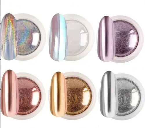 1 box Moonlight Mirror Nail Powder Silver Fine Glitter Metallic Effect
