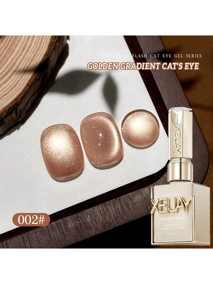 6Pcs 15ML Golden Gradient Cat Eye Nail Polish Gel Phototherapeutic Gel