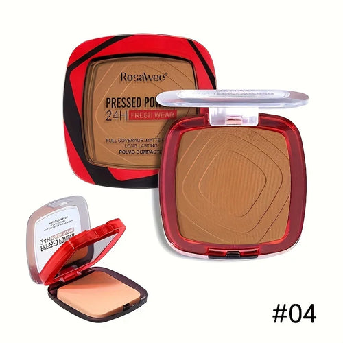 Matte Full Coverage Pressed Powder Foundation With Puff Applicator,