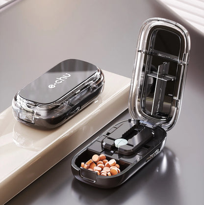 Newest Quartering Pill Cutter Storage Box Portable Drug Tablet