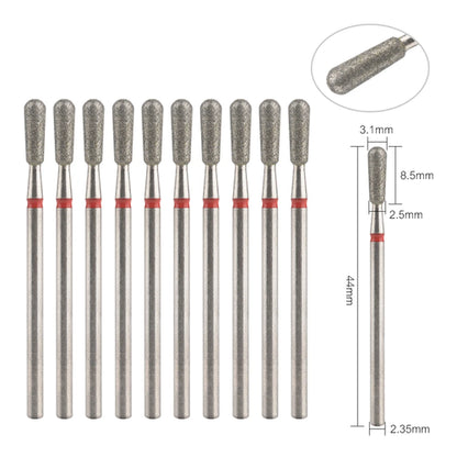 10Pcs Diamond Milling Cutter For Manicure Electric Nail Drill Bits