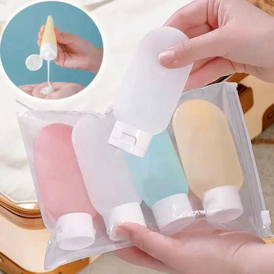 4Pcs/Set Refillable Bottle 60ml Soft Lotion Container Squeeze Tube