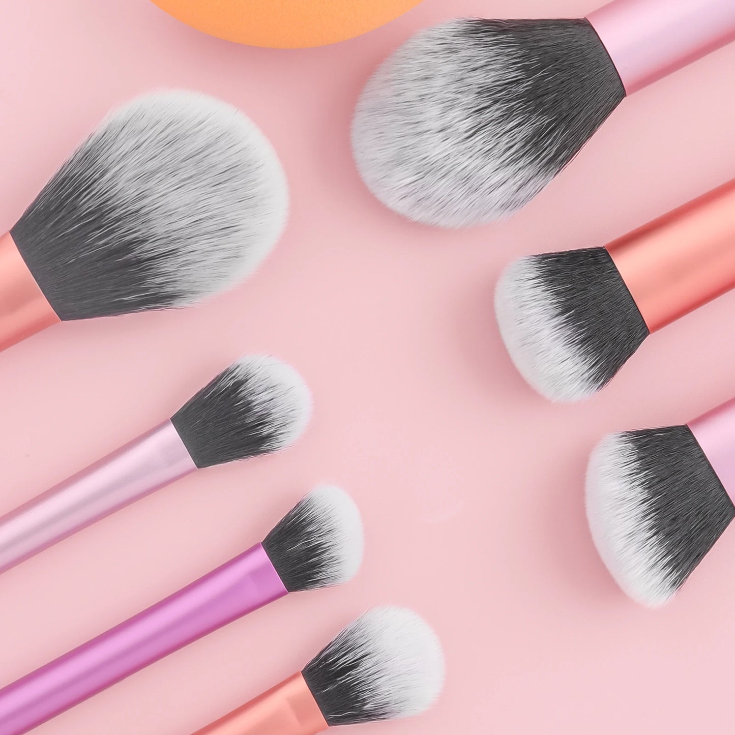 8PCS classic daily makeup brush set &1PC large wet and dry dual-use