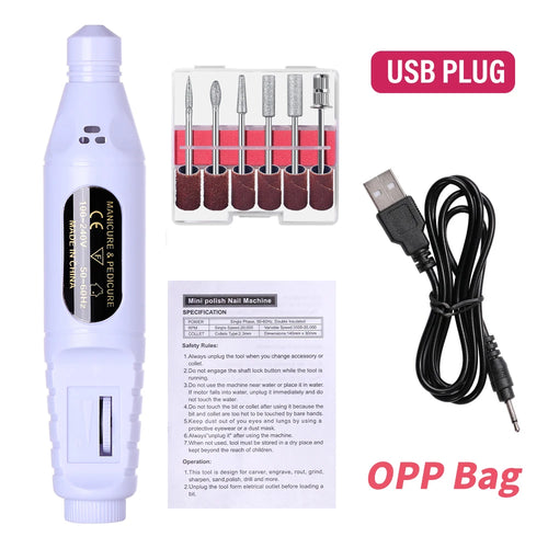LINMANDA 6 In 1 Electric Nail Drills Kit Remove Polisher Manicure