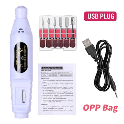 LINMANDA 6 In 1 Electric Nail Drills Kit Remove Polisher Manicure