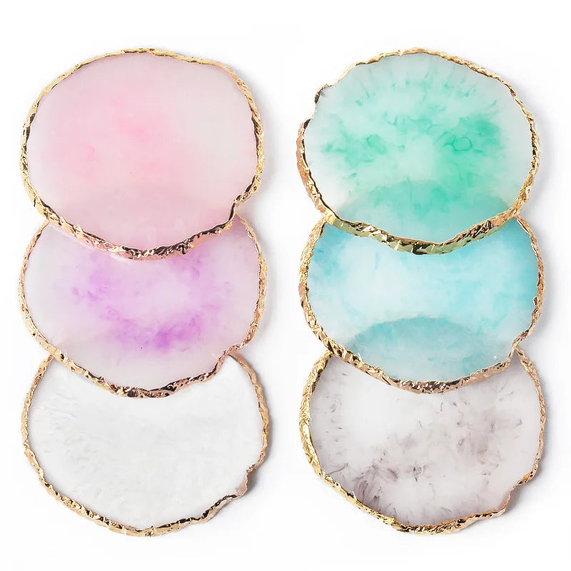 Natural Resin Stone Luxury Nail Art Palette Mix Color Drawing Pallet