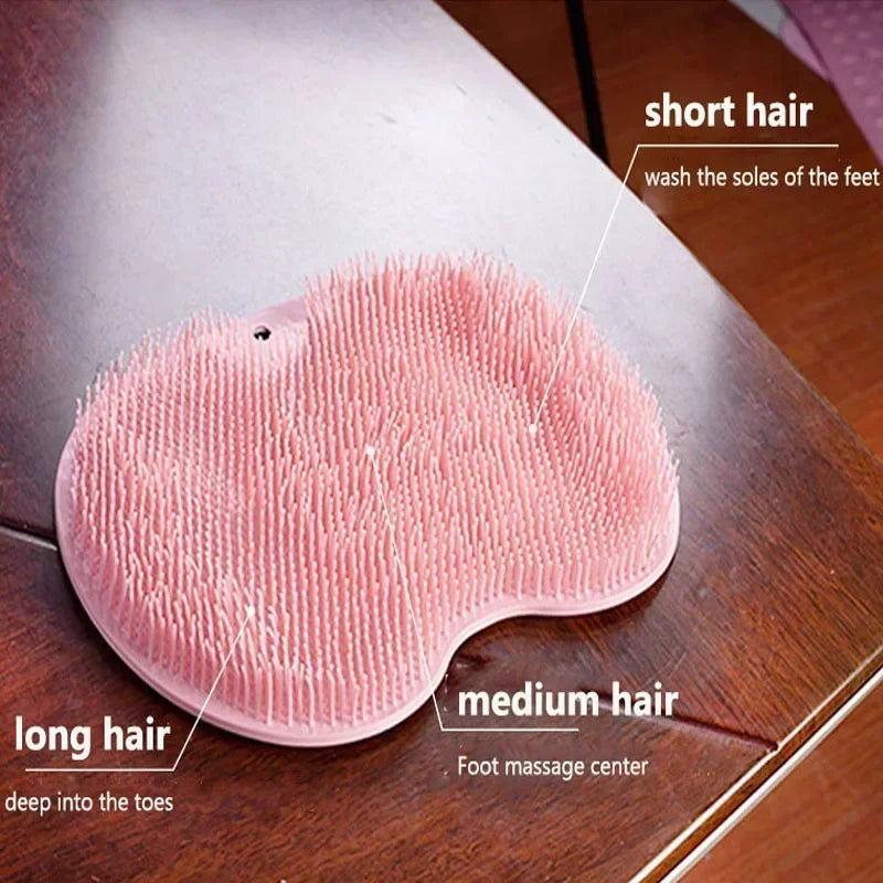 Exfoliating Shower Massage Scraper Bathroom Non-slip Bath Mat Back
