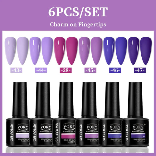 VOKY 6-Piece Set of Nail Gel, Seasonal Fashionable Nail Gel, The