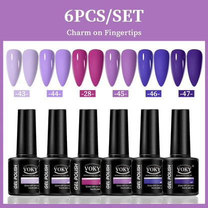VOKY 6-Piece Set of Nail Gel, Seasonal Fashionable Nail Gel, The