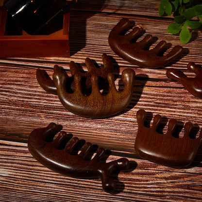 Wood Therapy Massage Comb Head Face Scalp Gua Sha Massager Natural