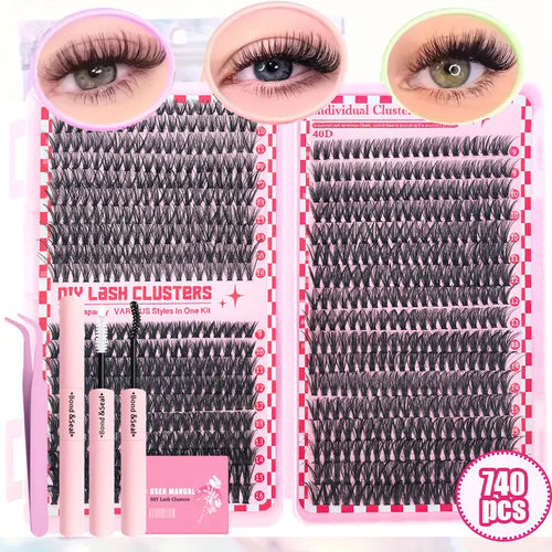 30D40D50D80D DIY Eyelash Extension Kit with Tweezers, Glue and Seal