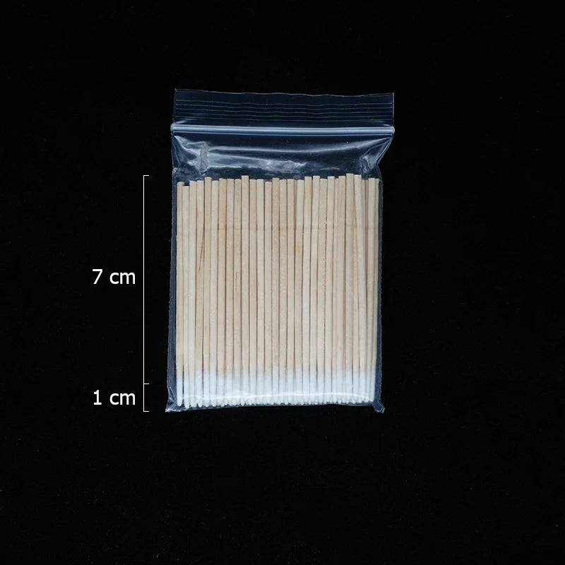 300Pcs Nails Wood Cotton Swab Clean Sticks Nail Polish Remover Art