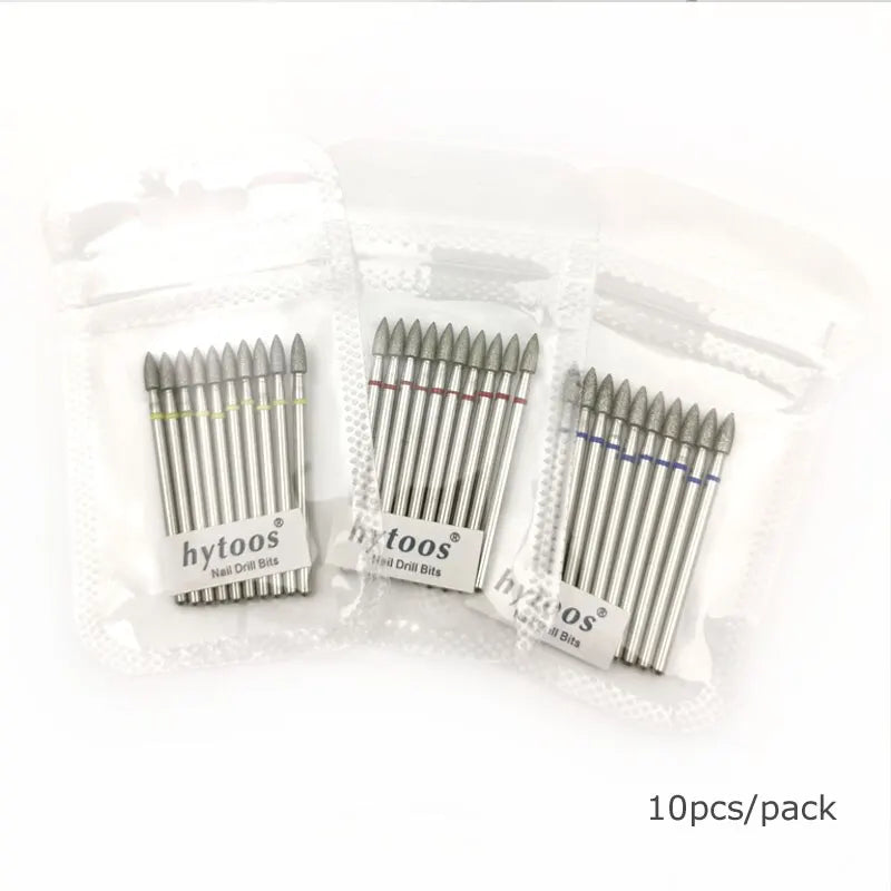 HYTOOS Cone Diamond Cuticle Bit Manicure Drills Nails Accessories