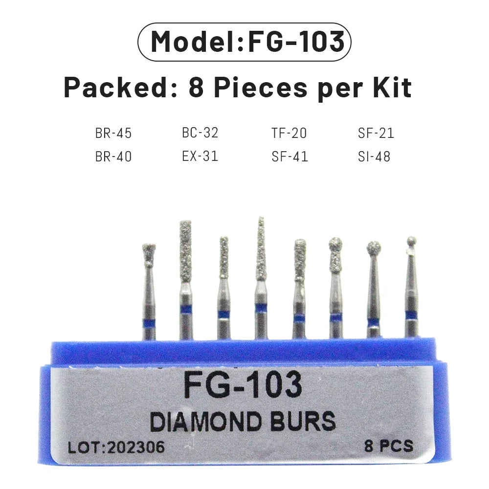 AG 1 Box Dental Diamond Burs Drill for High Speed Handpiece Dentist