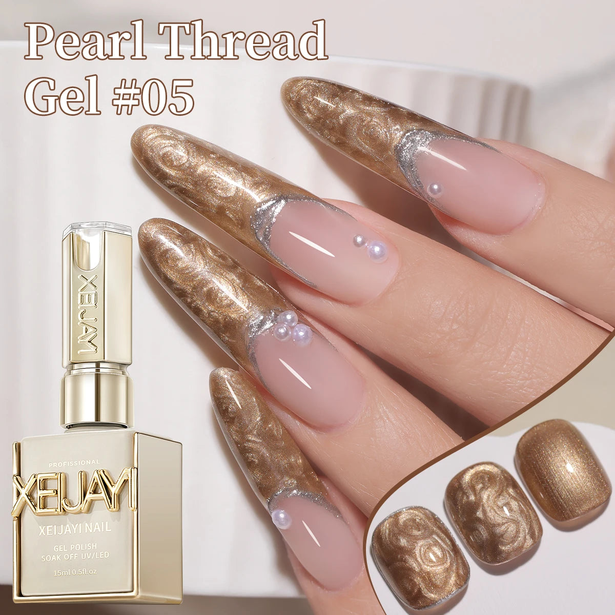 15ML Pearl White Thread Gel Nail Polish  UV/LED Soak Off Gel, Gift For