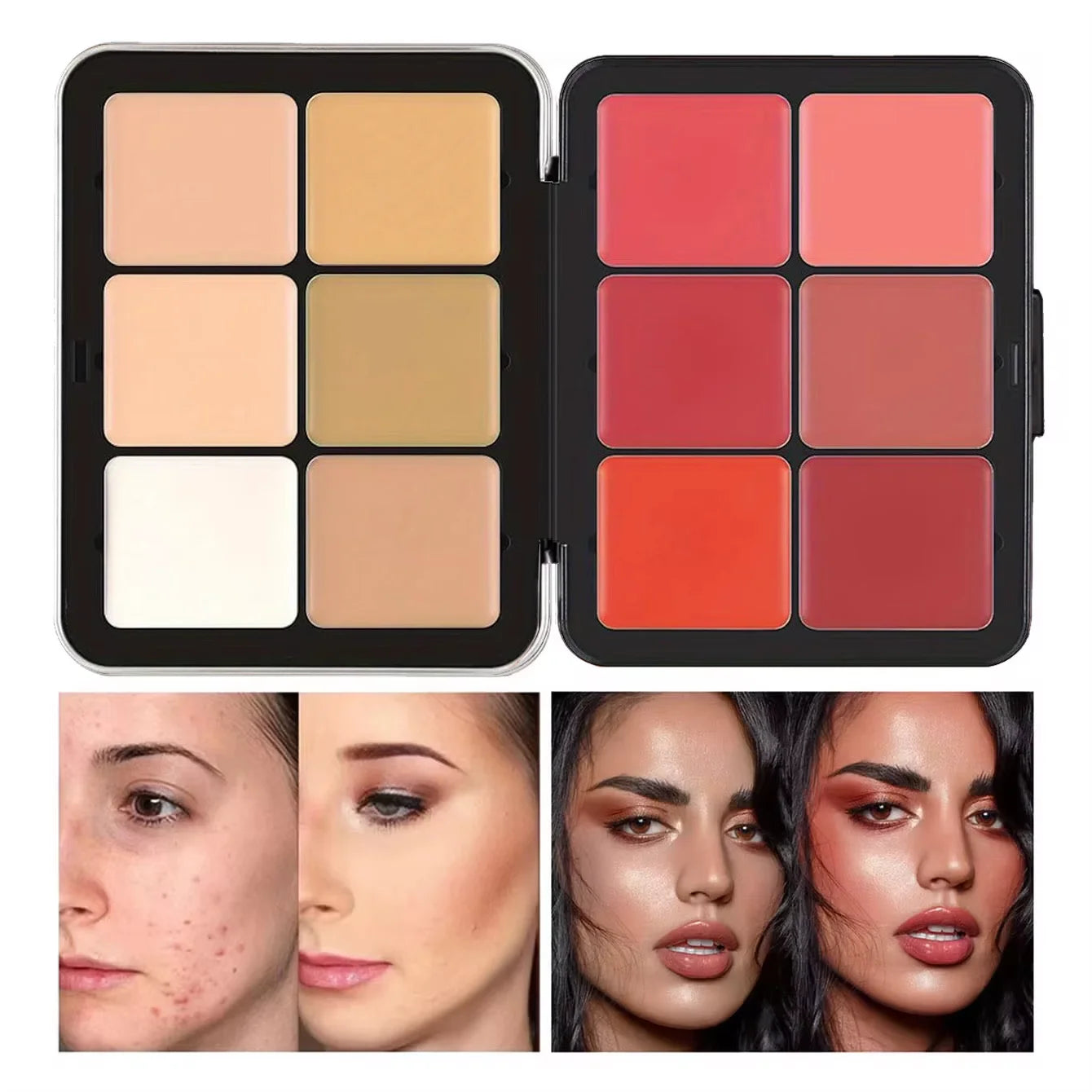 12-color iron box concealer blush cream matte highlight contour makeup