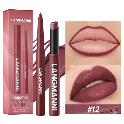 Integrated waterproof lipliner+lipstick lipstick lipstick set,no
