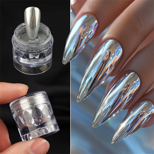 1/6pcs nail magic mirror powder holographic metal chrome powder silver
