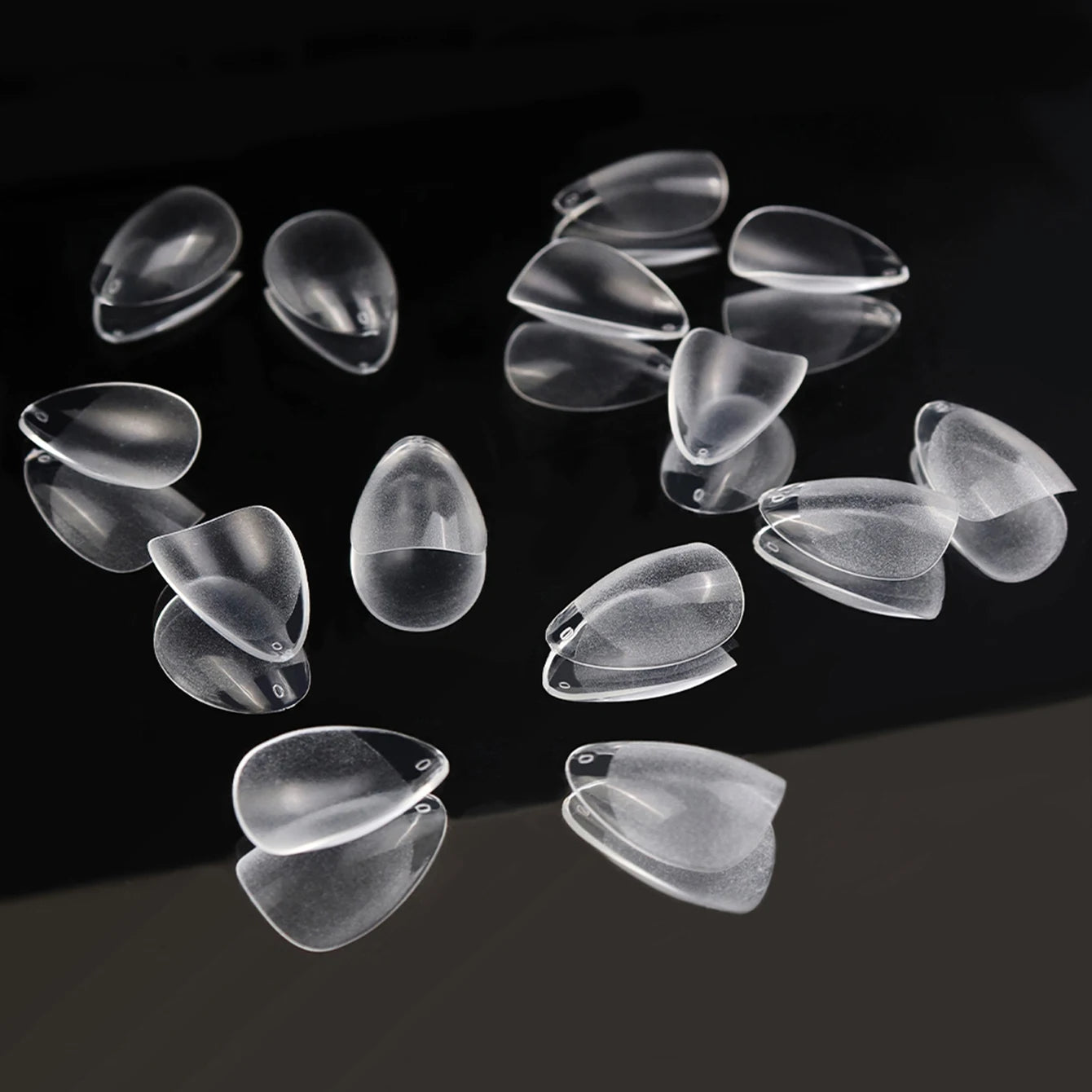 240PCS Short Almond Nail Tips Soft Gel Pre-Shaped Acrylic Nail Tips
