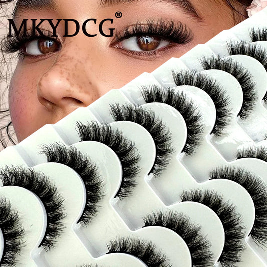 MKYDCG New 10 pairs 3D Mink Lashes Faux Mink Fluffy Lash Soft Full