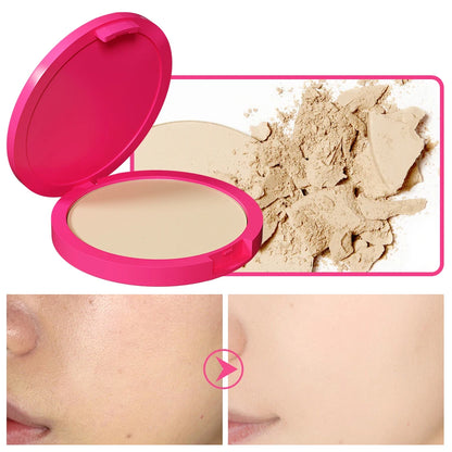 Natural Matte Pressed Powder Oil Control Brighten Whitening Face Base