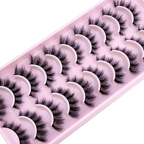 HBZGTLAD New 10 Pairs Natural False Eyelashes Fake Lashes Long Makeup