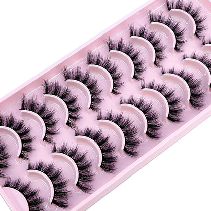 HBZGTLAD New 10 Pairs Natural False Eyelashes Fake Lashes Long Makeup
