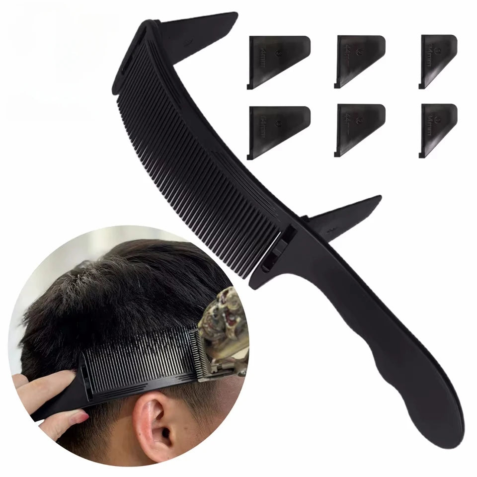 Barber Flat Top Haircut Comb Curved Hair Clipping Cutting Arced Comb