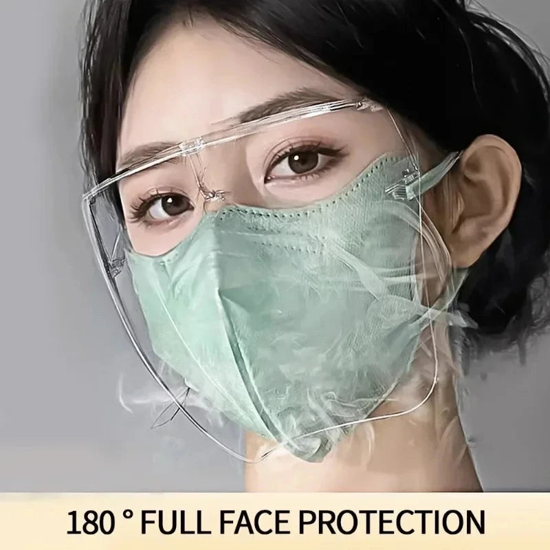 Lightweight Full Coverage Safety Mask: HD Transparent, Anti-Splash