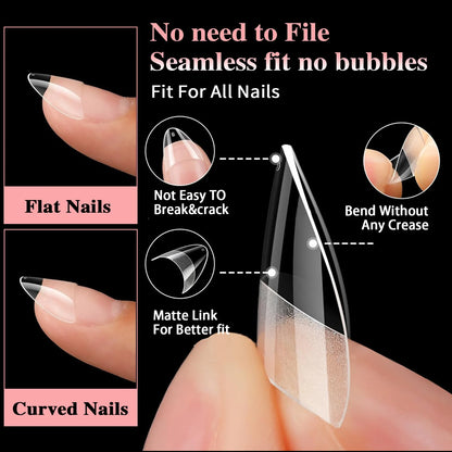 600pcs/Boxed Ultra Short French False Press On Acrylic Nails Tips