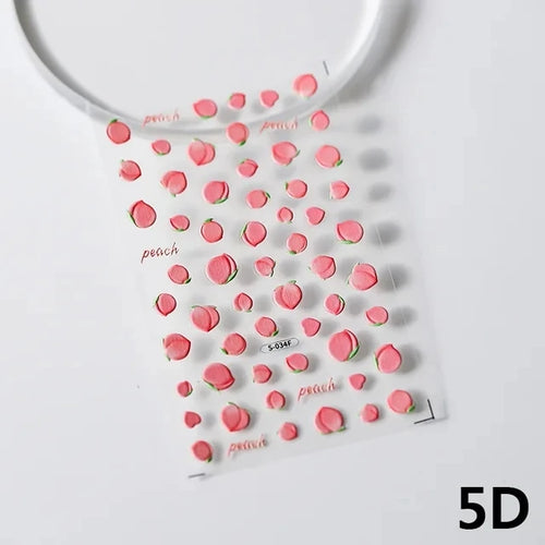 Pink Translucent Peach Jelly Texture 5D Soft Embossed Reliefs Self