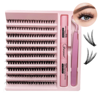 DIY Lashes Extension Kit Eyelashes 200 PCS Clusters Lash Bond and Seal