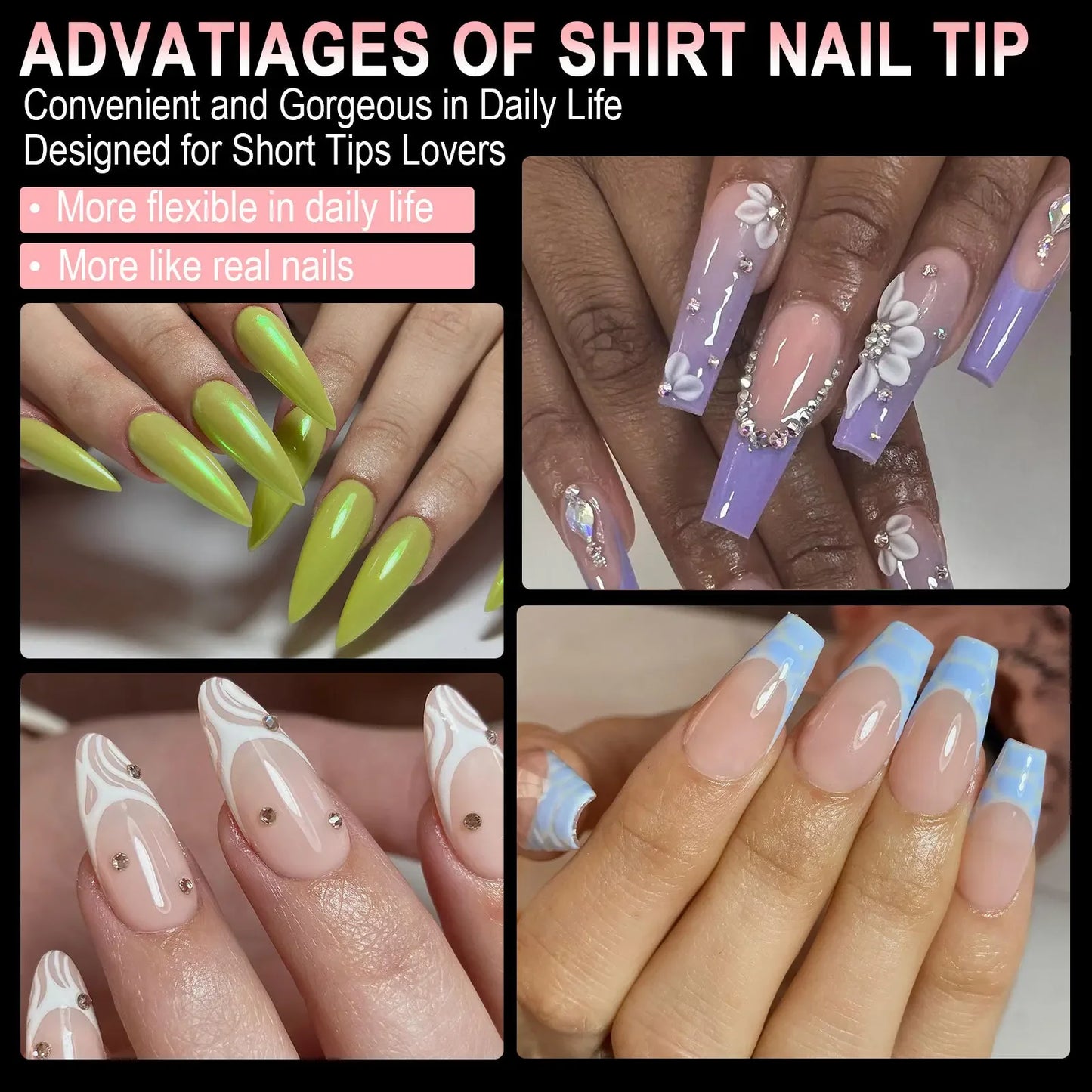 Luxury False Nail Tips Soft Gel Fingertip Semi-matte Capsules Almond