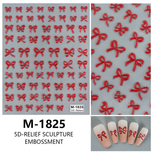 5D Nail Art Stickers Love Hearts Stars French Nail Art Design