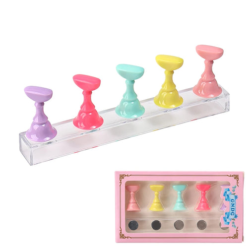 5pcs Chess Magnetic Nail Holder Acrylic Nail Tips Practice Display