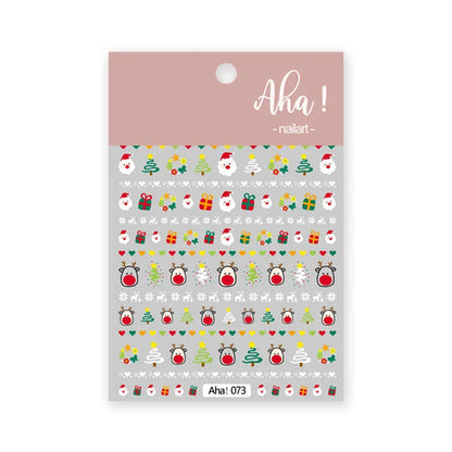 Winter Christmas Atmosphere Nail Stickers Snowman Snowflake Wapiti