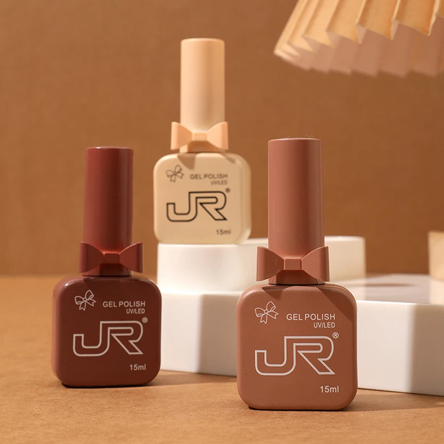 JR 9pcs 15ml gel nail polish set Including Red Pink Nude Gel Polish
