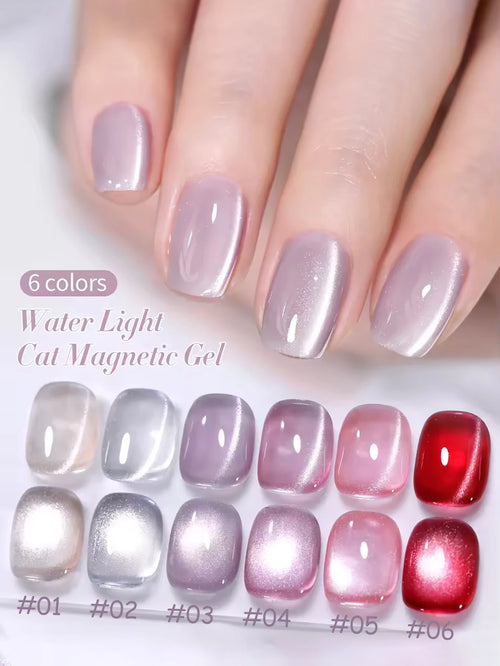 1-9pcs TC Flow Light White Cat Eye Gel Nail Polish Ultra Shine Soak