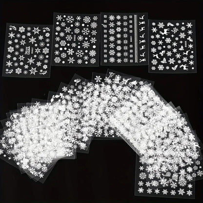 30pcs Sheets Winter 3D Nail Art Stickers Decals Nail Art Supplies for