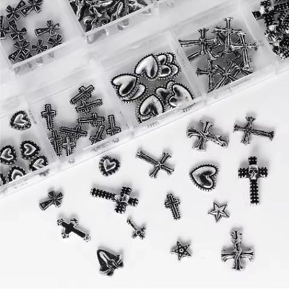 120 pcs / 1 box European American dark vintage style cross nail art