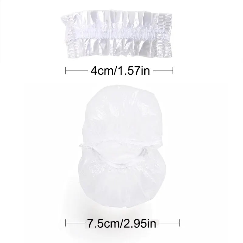 100PCS Disposable Hair Earmuff Dye Transparent Elastic Shower Hair Dye