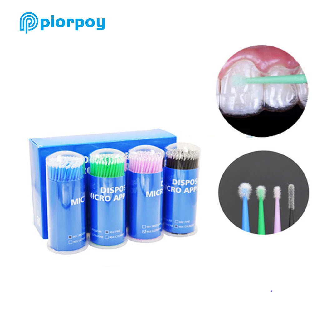 PIORPOY 100Pcs Dental Micro Brush Bottle Dental Disposable Micro
