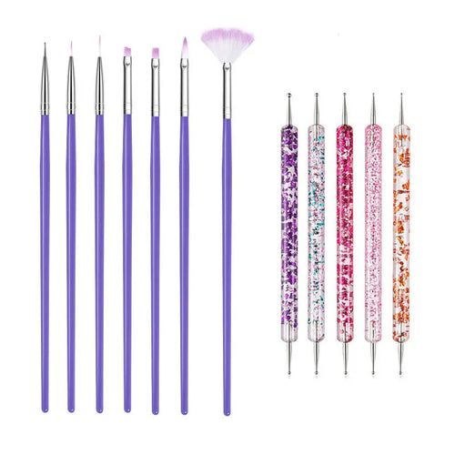 5/20Pcs Nail Art Brush Design Tip Painting Drawing Carving Dotting Pen